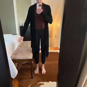 Black, long-sleeve, wrap cardigan
